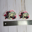 GLOSSY STICKER: Pastel Grunge Skull and Roses Sticker , Pastel Skull Sticker , Roses Sticker , Crystal Skull and Roses , Stickers