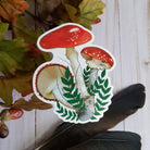 GLOSSY STICKER: Red Mushroom Forest Floor Aesthetic Sticker , Red Mushroom Sticker , Red Forest Mushroom Sticker , Mushroom Stickers