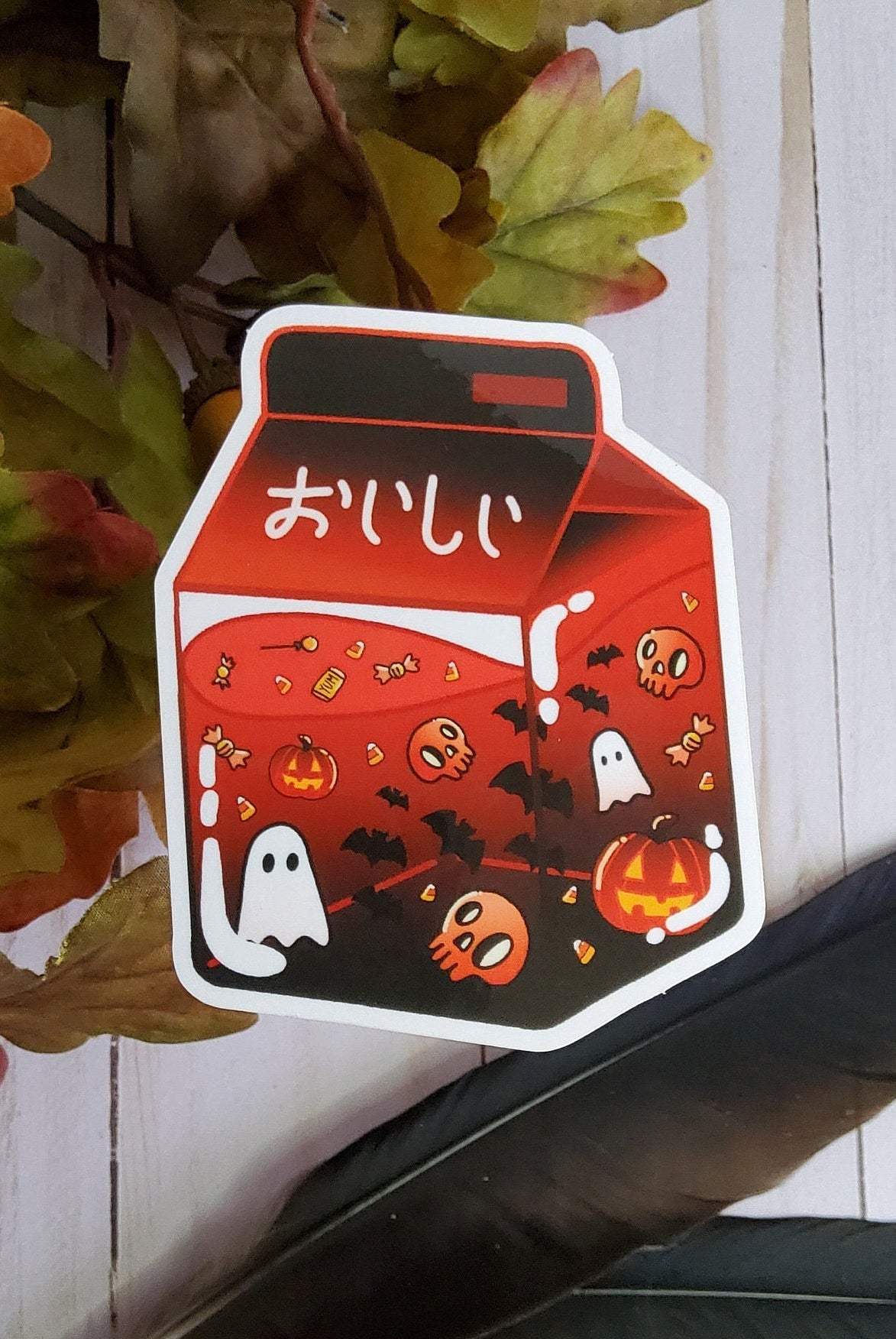 GLOSSY STICKER: Spooky Milk Carton , Milk Carton Sticker , Spooky Milk Carton , Fall Stickers , Halloween Stickers , Spooky Sticker , Milk