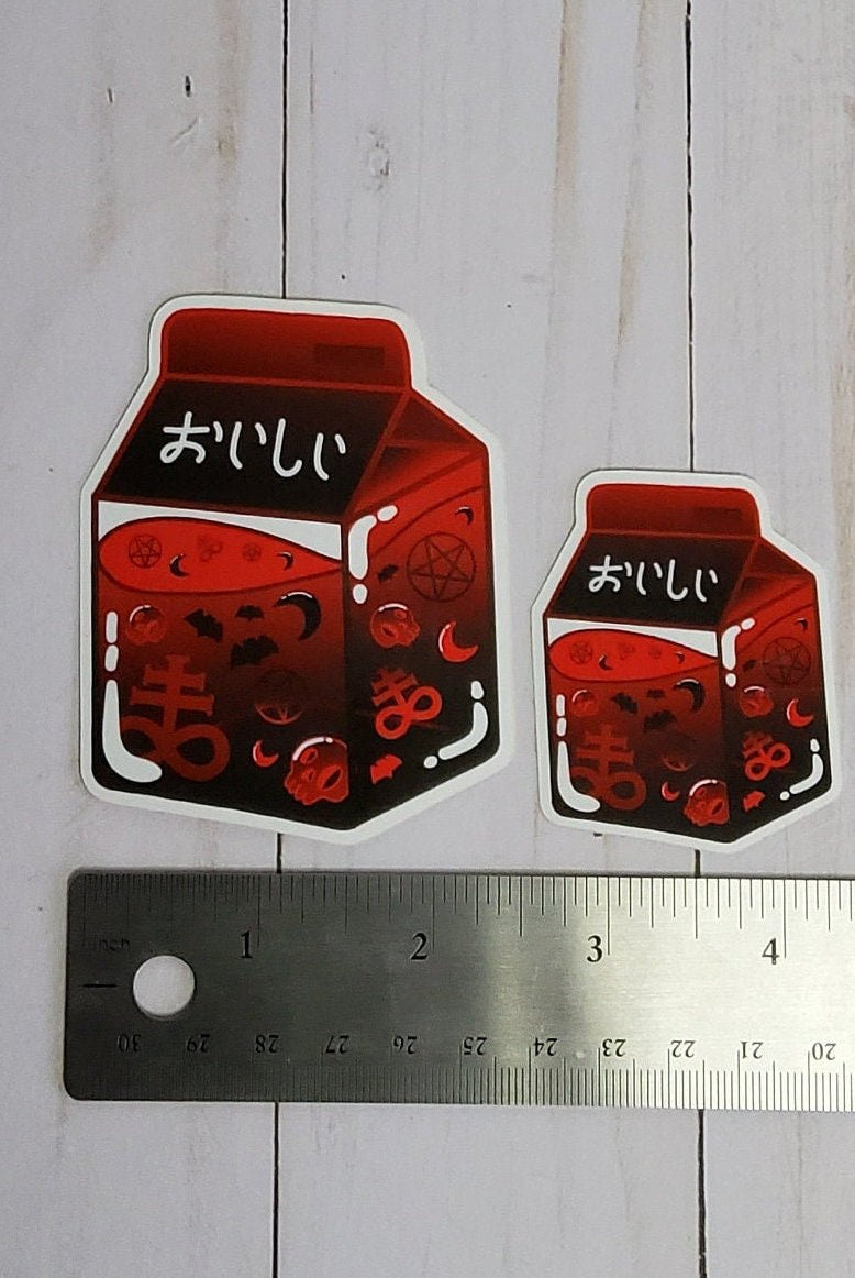 GLOSSY STICKER: Satan Milk Carton Sticker , Milk Carton Sticker , Red Milk Carton , Leviathan Cross Stickers , Milk Stickers , Hell Sticker