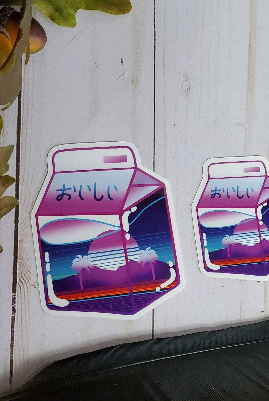 GLOSSY STICKER: Vapor Wave Milk Carton , Milk Carton Sticker , 80s Milk Carton , 80s Vibes Stickers , Milk Stickers , Milk Sticker