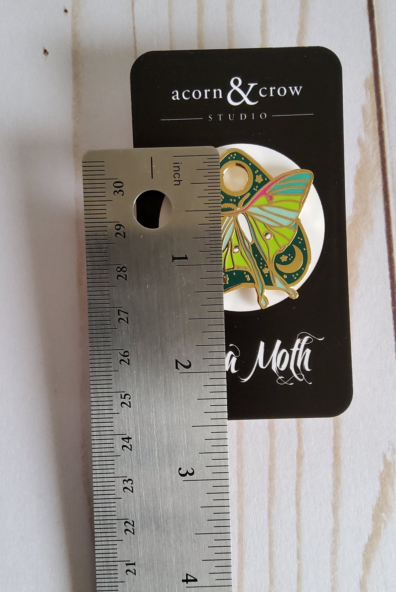 ENAMEL PIN: Luna Moth and Forest Green Planchette , Luna Moth and Planchette Enamel Pin , Luna Moth Enamel Pin , Planchette Enamel Pin