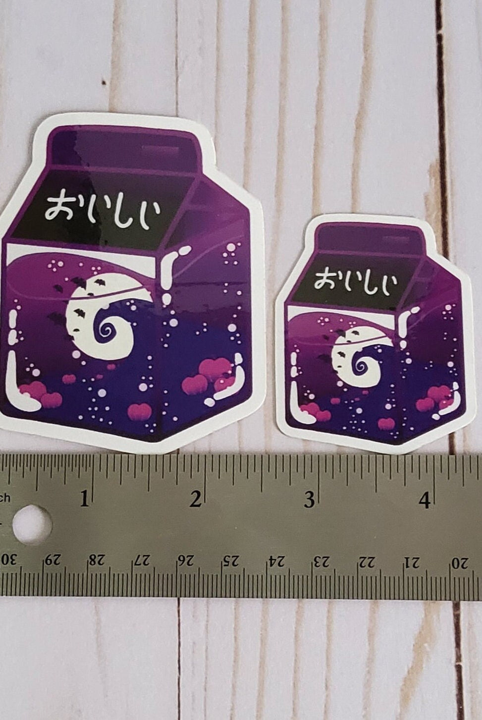 GLOSSY STICKER: Purple Spooky Moonlight Night Halloween Milk , Purple Milk Halloween Sticker , Purple Night Moon Milk Sticker , Moon Milk