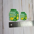 GLOSSY STICKER: Lemon and Mint Cute Milk Carton Sticker , Lemon Milk Sticker , Lemon Milk Sticker , Miniature Milk Sticker , Lemon Milk