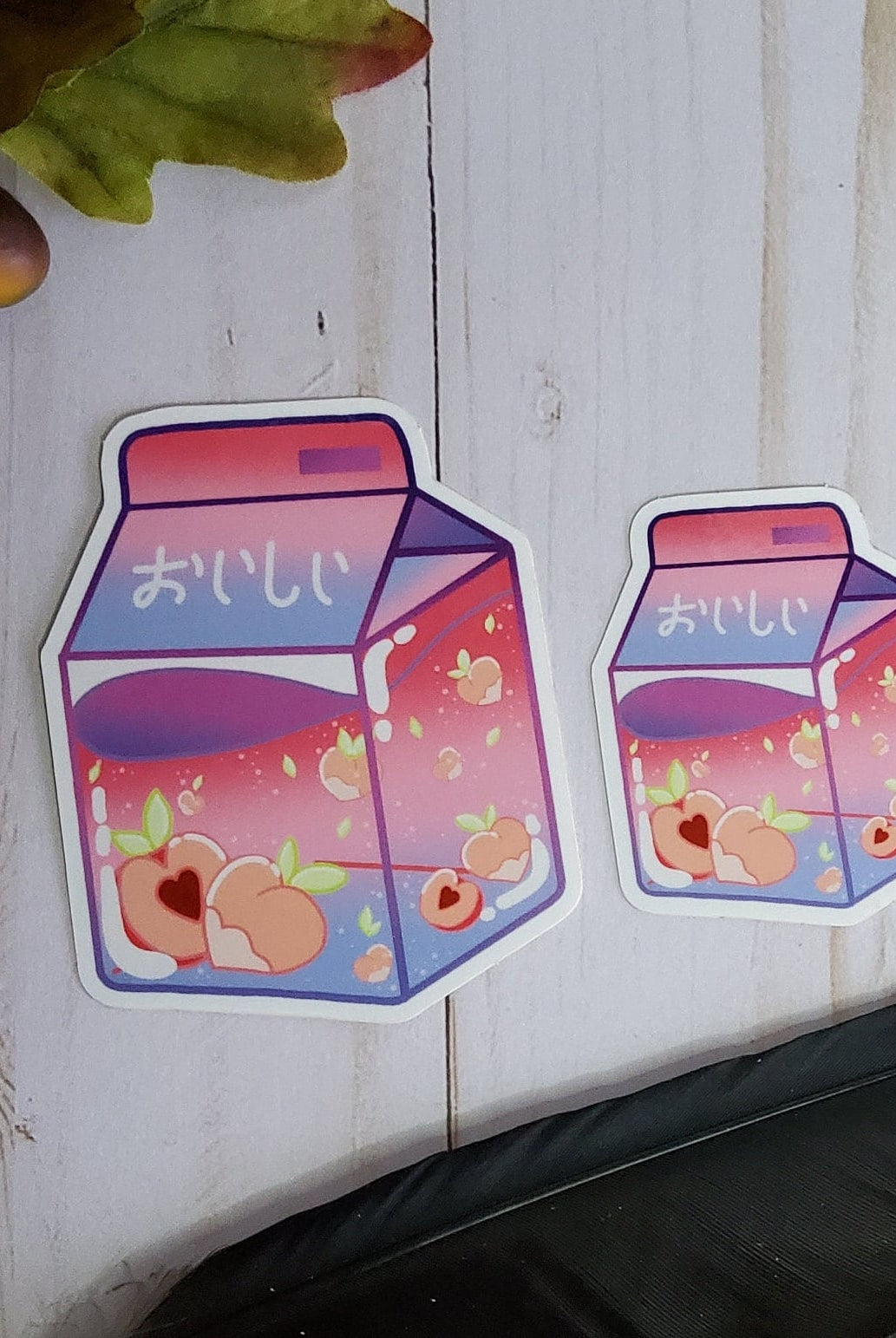 GLOSSY STICKER: Peach Milk Carton Sticker , Milk Carton Sticker , Pastel Milk Carton , Peach Fruit Stickers , Milk Stickers , Fruit Sticker
