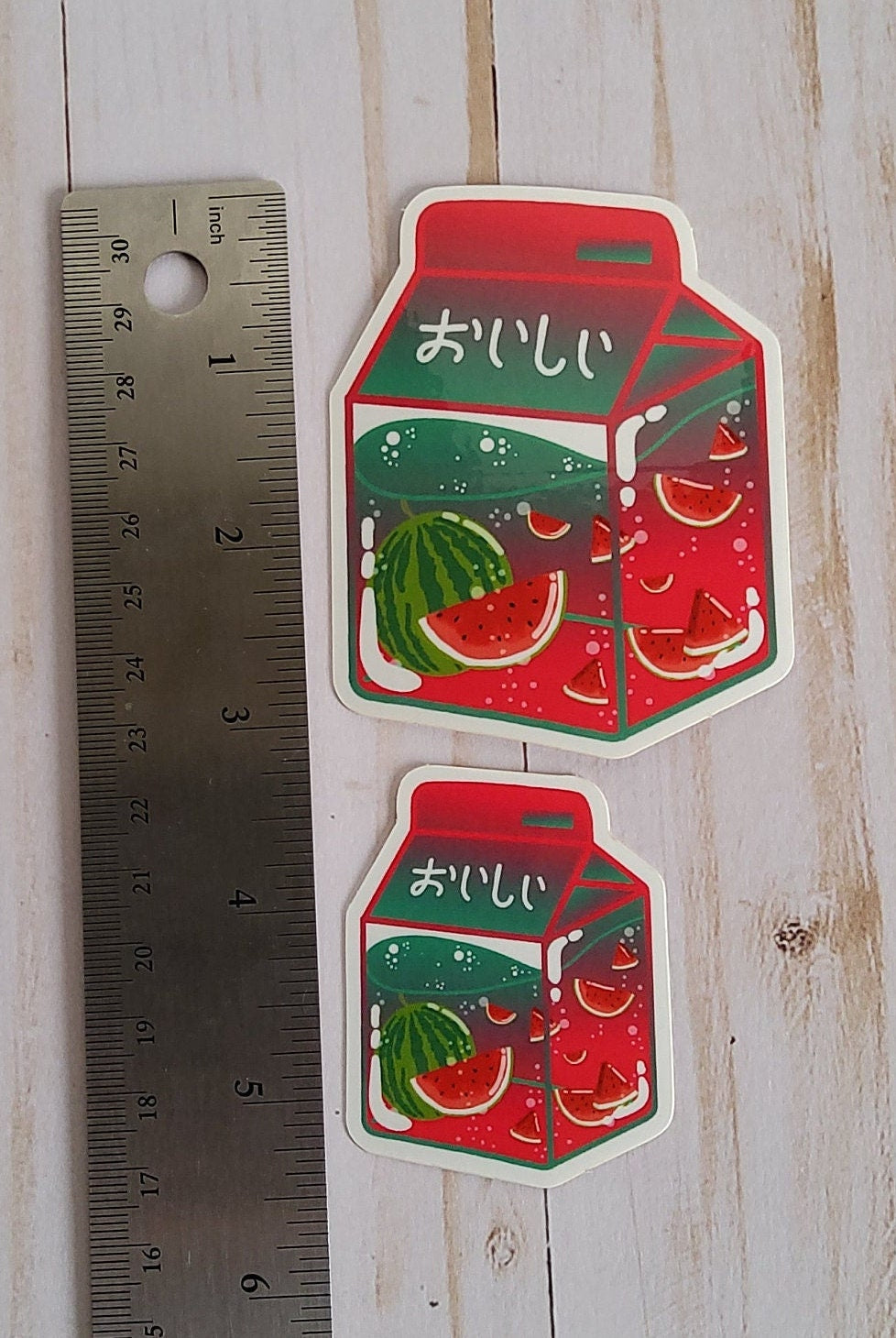GLOSSY STICKER: Watermelon Summer Milk Die Cut Sticker , Watermelon Milk Sticker , Red Milk Sticker , Summer Vibes Sticker , Melon Sticker