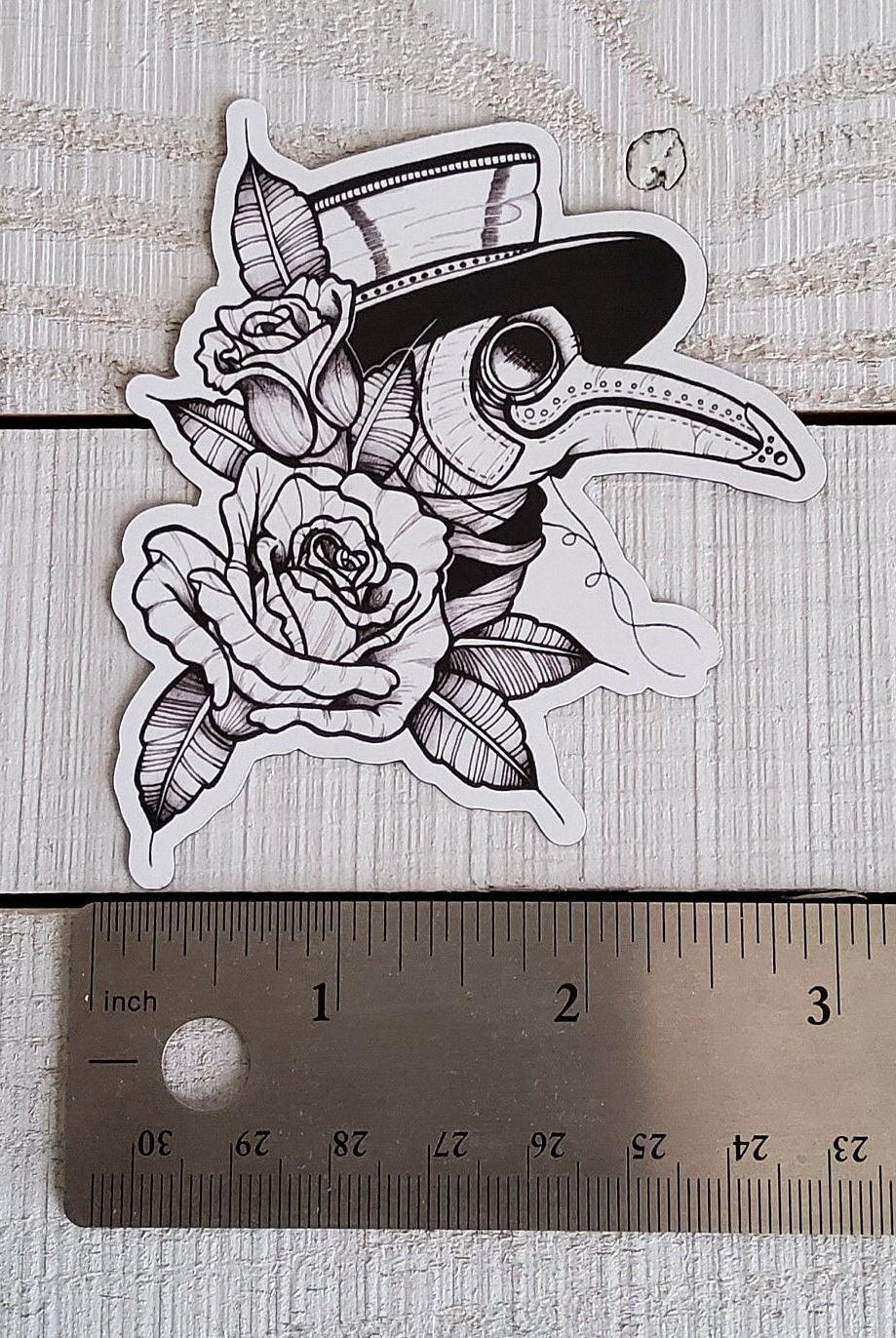 MAGNET: Plague Doctor , Plague Doctor and Roses Magnet , Plague Dr Magnet , Plague Doctor Art Magnet , Plague Doctor Decorative Magnet