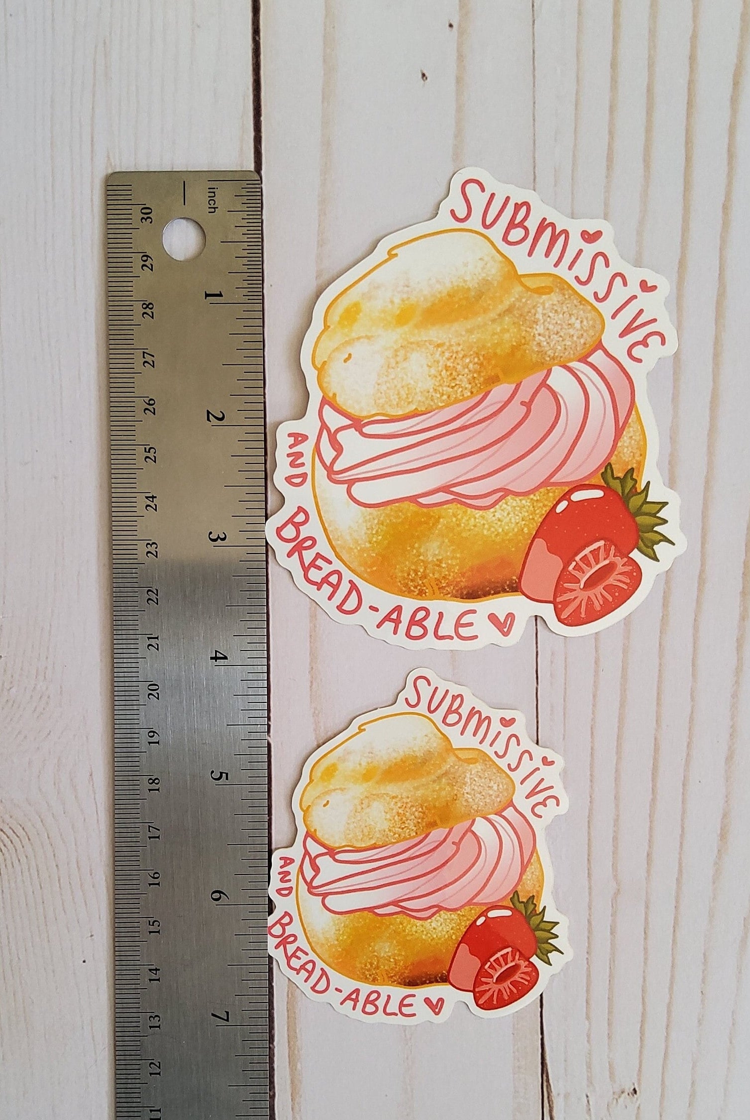 GLOSSY STICKER: Submissive and Breadable Creampuff Sticker , Creampuff Sticker , Pun Creampuff Sticker , Sub Sticker , Bread Sticker