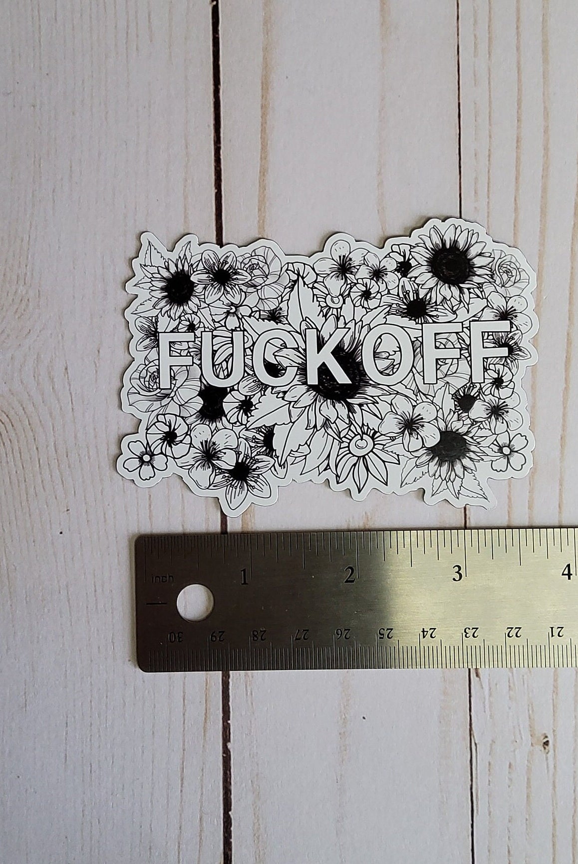 MAGNET: Fuck Off Floral Decorative Magnet , Floral Magnet , Funny Decorative Magnet , F Off Magnet , Floral Profanity Magnet