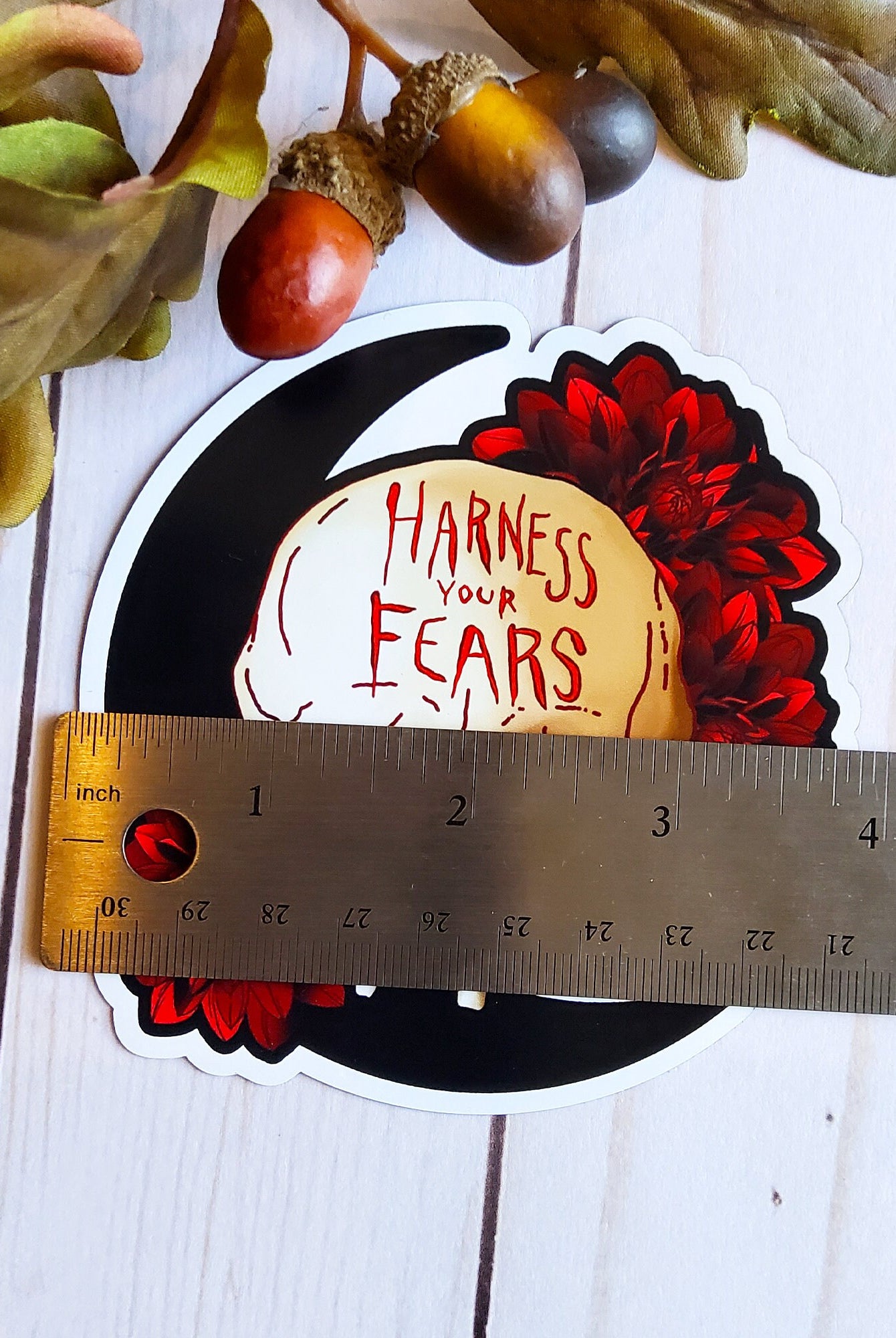 MAGNET: Harness Your Fears Skull Decorative , Harness Your Fears Magnet , Skull Magnet , Fears Magnet , Skull Art Decorative Magnet