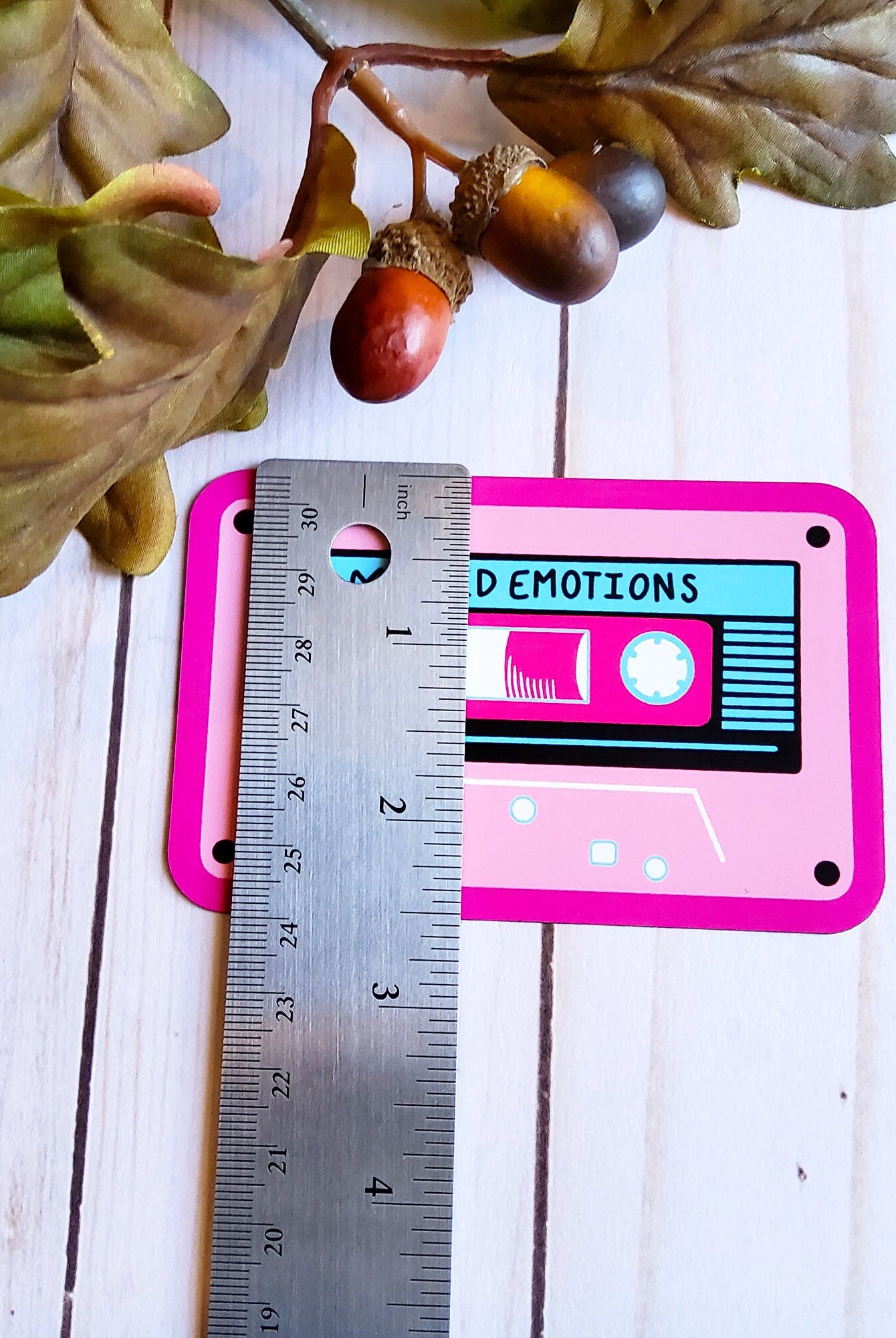 MAGNET: Mixed Emotions Pink 80s Vibes Cassette Tape , Cassette Tape Decorative Magnet , Pink Tape Magnet , Pink Mixed Emotions Magnet