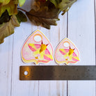 GLOSSY STICKER: Rosy Maple Moth and Planchette Die Cut , Rosy Moth and Planchette Sticker , Planchette Sticker , Rosy Maple Moth Sticker