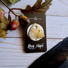 ENAMEL PIN: Rosy Maple Moth and Pink Planchette , Rosy Maple Moth and Planchette Enamel Pin , Rosy Maple Enamel Pin , Planchette Enamel Pin