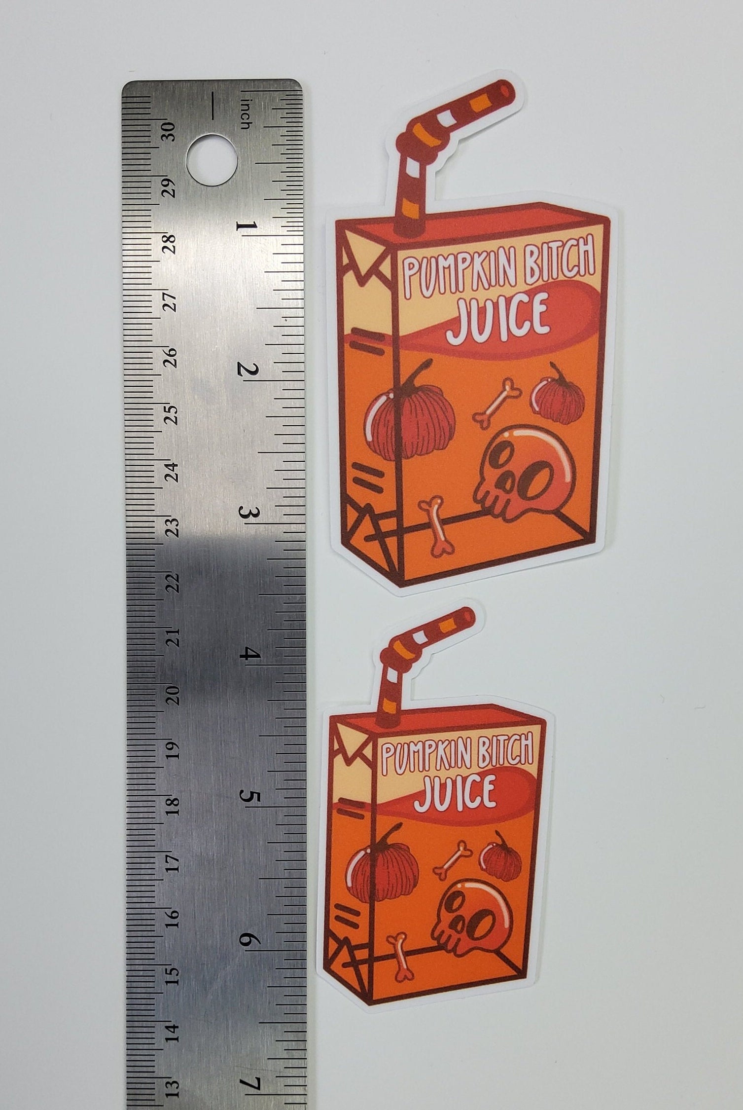 MATTE STICKER: Pumpkin Bitch Juice Carton Die Cut Sticker , Orange Juice Carton , Juice Sticker , Juice Carton Sticker , Pumpkin Juice