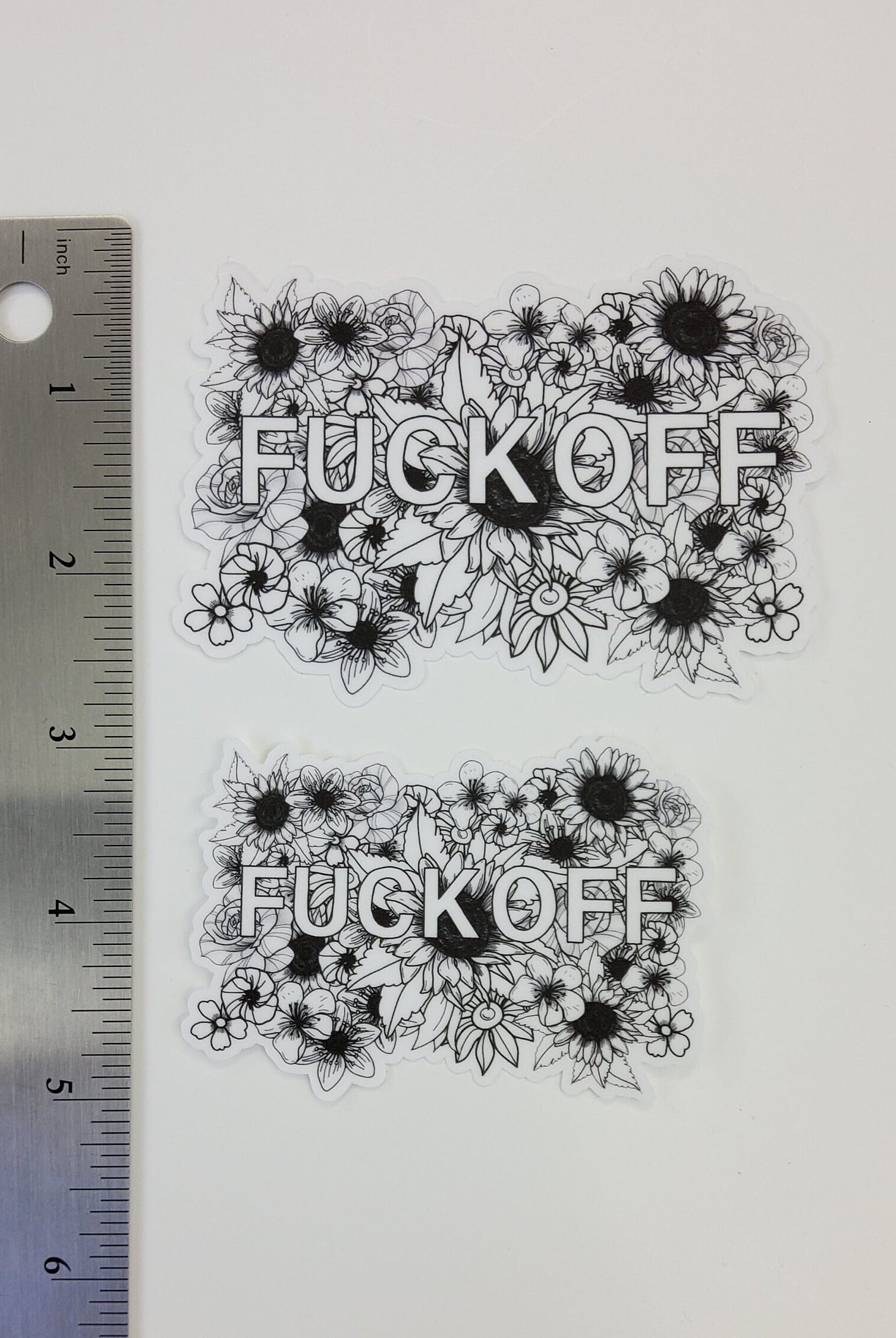 MATTE STICKER: Fuck Off Sticker , Floral Fuck Off Sticker , Profanity Sticker , Fuck Sticker , Eff Off Sticker , Sketchbook Sticker