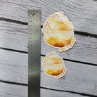 GLOSSY STICKER: Cream Filled Stuffed Buns Creampuff Sticker , Creampuff Sticker , Pun Creampuff Sticker , Pastry Sticker , Bread Sticker