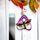 ACRYLIC CHARM Double Sided: Death's Head Hawk Moth and Planchette , Hawk Moth and Planchette Charm , Moth Acrylic Charm , Moth Planchette