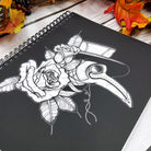 SPIRAL NOTEBOOK: Plague Doctor and White Roses, Plague and Roses Notebook , Plague Doctor Notebook , Dark Notebook , Goth Vibes Stationery