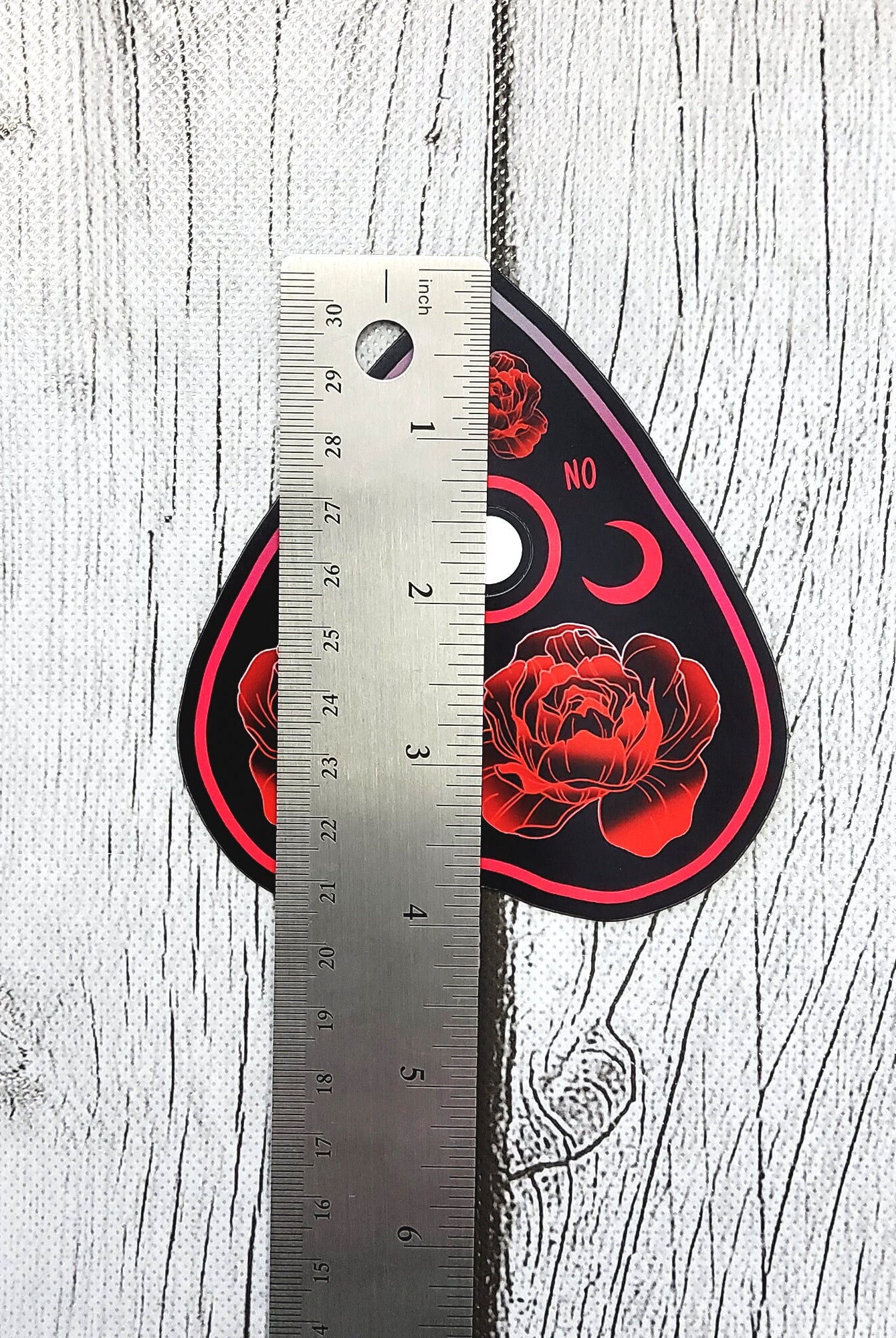 MAGNET: Black Planchette with Red Roses Magnet , Black Planchette Magnet , Planchette and Roses Magnet , Red Roses Magnet