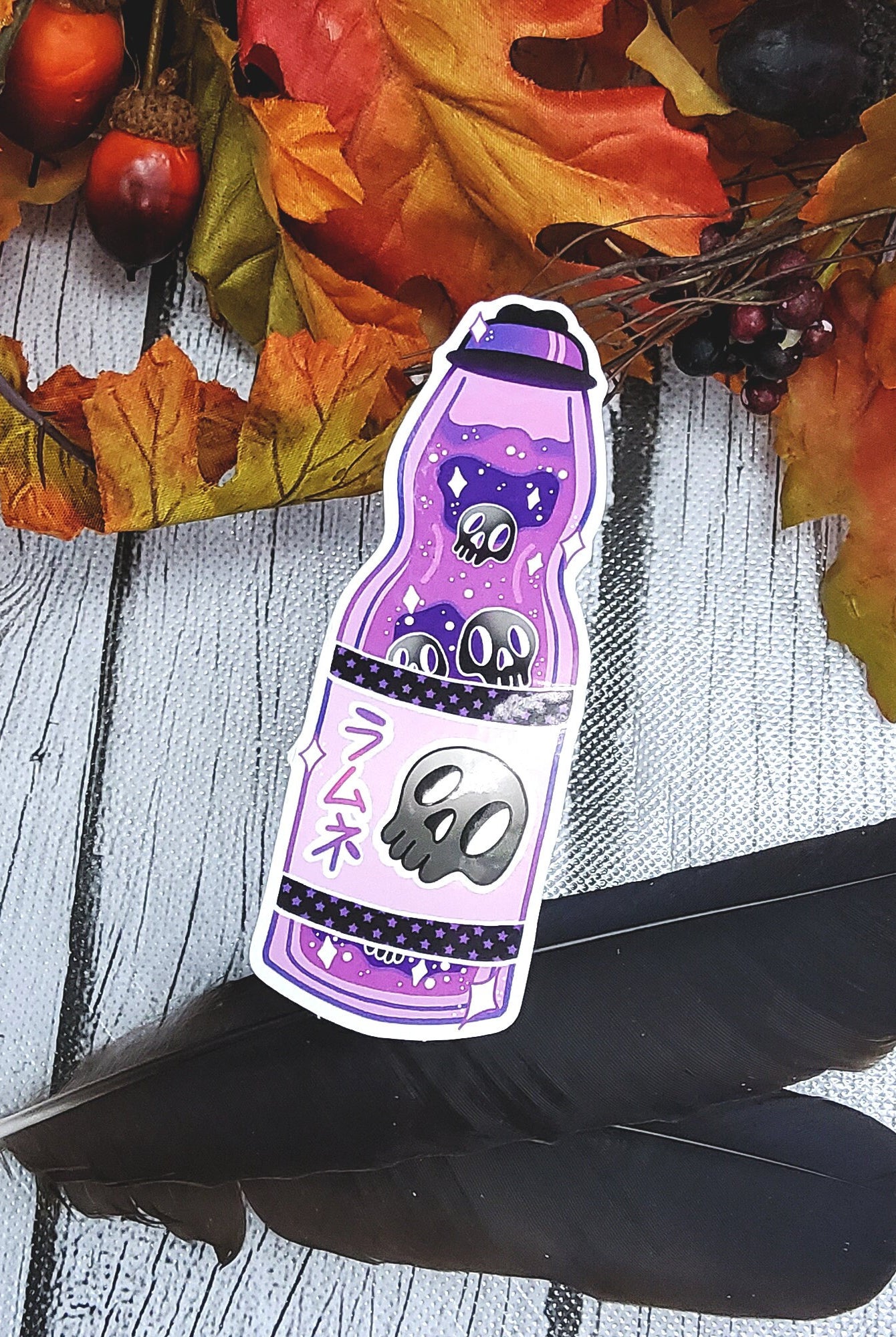 GLOSSY STICKER: Purple Glass Bottle Drink Skull Sticker , Skull Drink Sticker , Skull Purple Sticker , Purple Drink Sticker , Glass Bottle