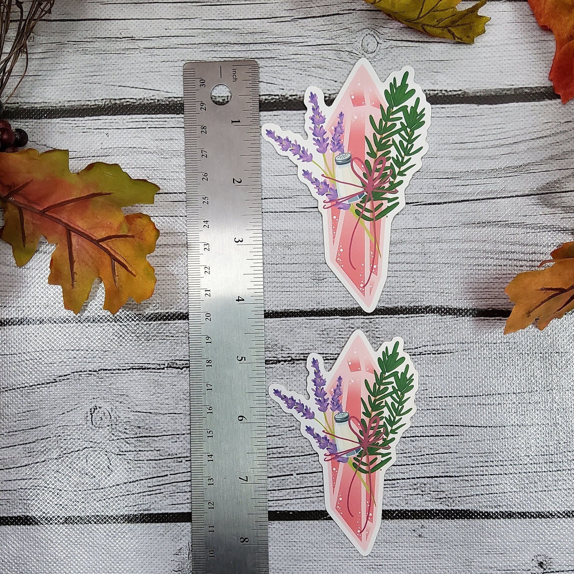MATTE STICKER: Rosemary and Lavender Crystal Magic , Pink Aesthetic Crystal Sticker , Crystal Sticker , Magic Crystal Sticker , Crystals