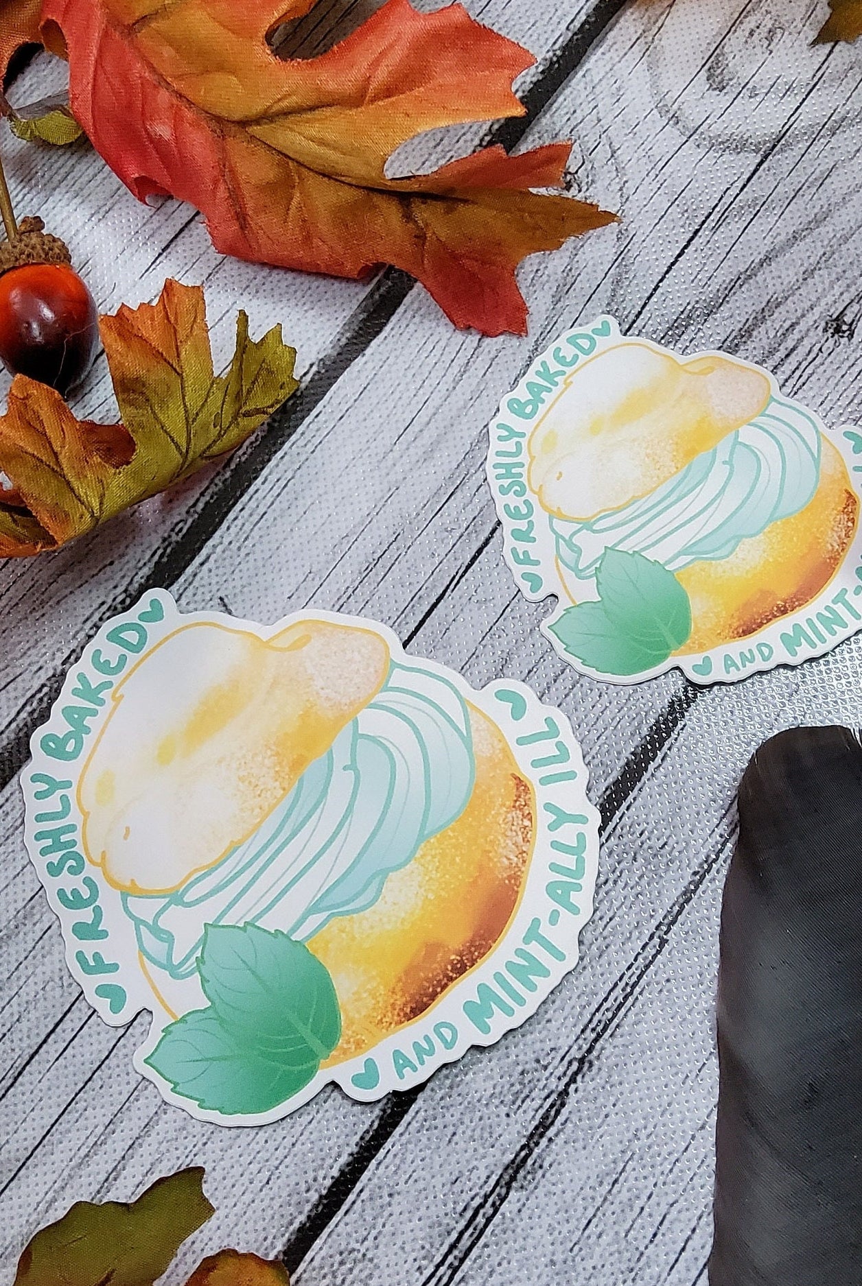 MATTE STICKER: Freshly Baked and Mint-ally Ill Creampuff Sticker , Mint-ally Ill Creampuff Sticker , Pastry Sticker , Mint-ally Ill