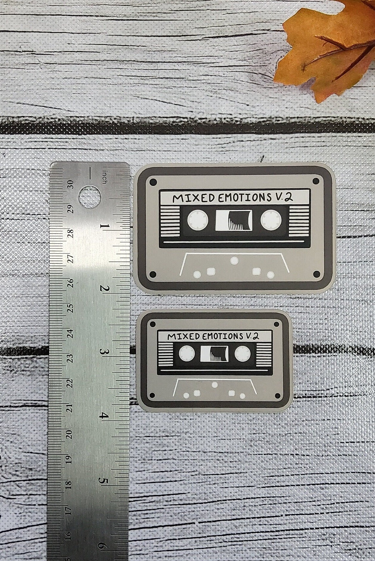 MATTE STICKER: Gray Mixed Emotions Volume 2 Cassette Tape Sticker , Cassette Sticker , Mix Tape , Mix Tape Stickers , 80s Vibe Sticker