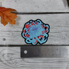 GLOSSY STICKER: STYLE 2 Blue and Red Chrysanthemum , Chrysanthemum Sticker , Chrysanthemum Art , Floral Sticker , Floral Art Sticker