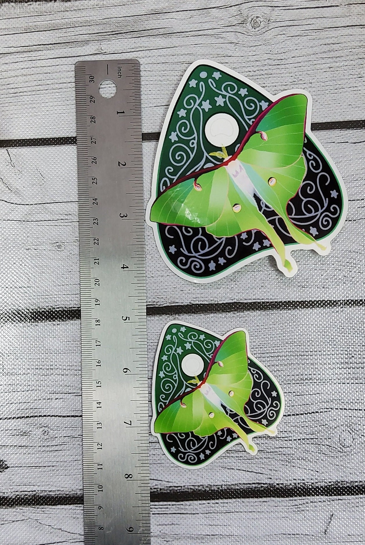 GLOSSY STICKER: Luna Moth Planchette , Luna Moth Sticker , Luna Moth Green Sticker , Moth Stickers , Planchette Stickers , Green Moth