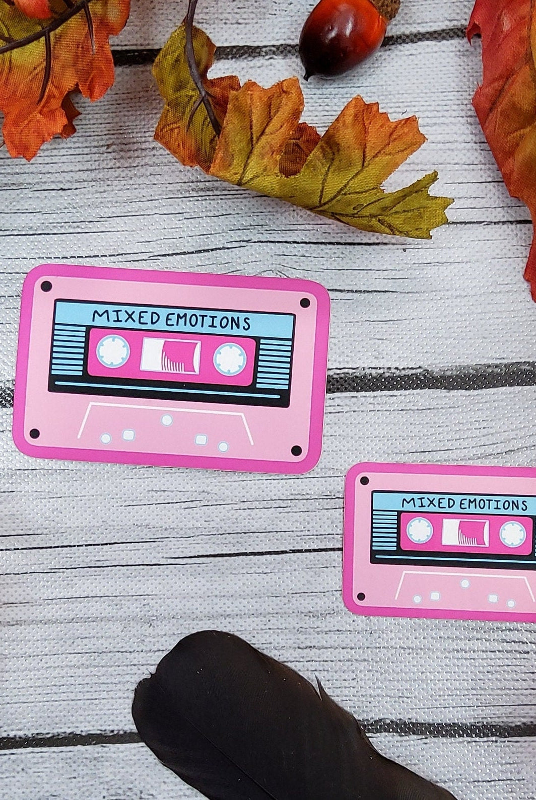 MATTE STICKER: Mixed Emotions Cassette Tape Sticker , Cassette Sticker , Mix Tape , Mix Tape Stickers , 80s Stickers , 80s Vibe Sticker