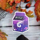 MATTE STICKER: Purple Spooky Moonlight Night Halloween Milk , Purple Milk Halloween Sticker , Purple Night Moon Milk Sticker , Moon Milk