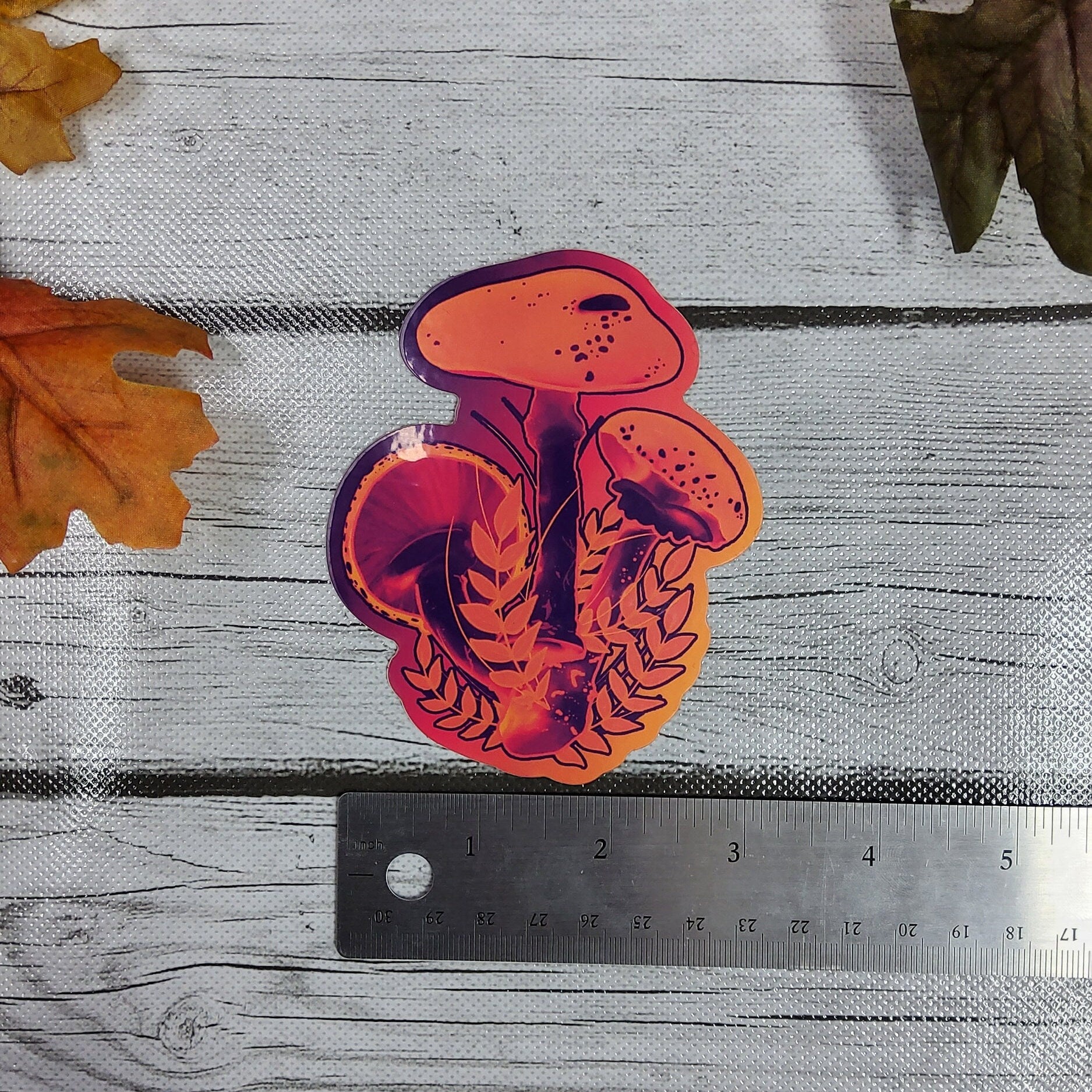 GLOSSY STICKER: INVERTED Mushroom Forest Floor Aesthetic Sticker , Chaos Mushroom Sticker , Red Forest Mushroom Sticker , Mushroom Stickers