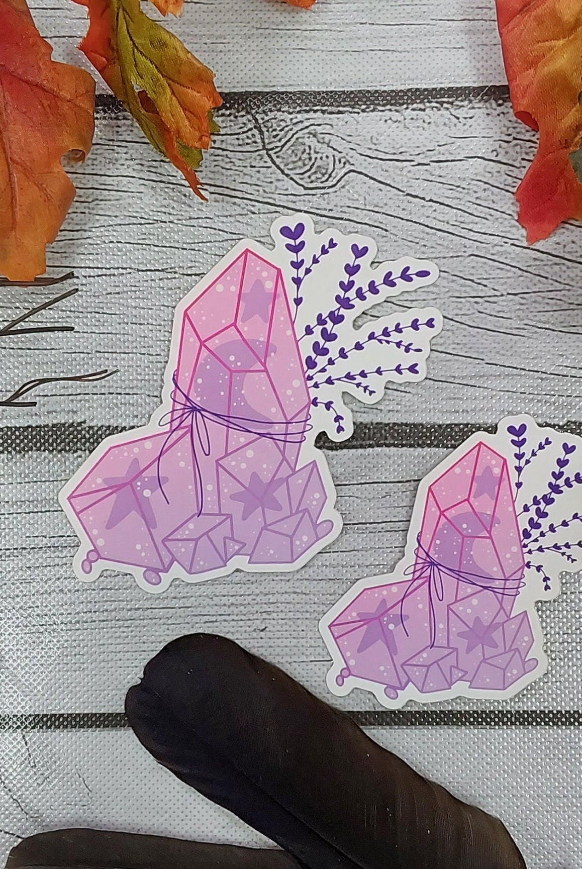 MATTE STICKER: Pastel Purple and Pink Crystal Sticker , Pastel Crystal Sticker , Crystal Sticker , Witchy Crystal Sticker , Crystals