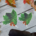 MATTE STICKER: Green Acorn and Oak Crystal , Green Crystal Sticker , Crystal Sticker , Witchy Crystal Sticker , Crystal Stickers , Acorns