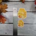 MATTE STICKER: Orange Milk Carton Cute Sticker , Orange Milk Sticker , Miniature Milk Sticker , Mini Orange Milk Sticker , Orange Milk