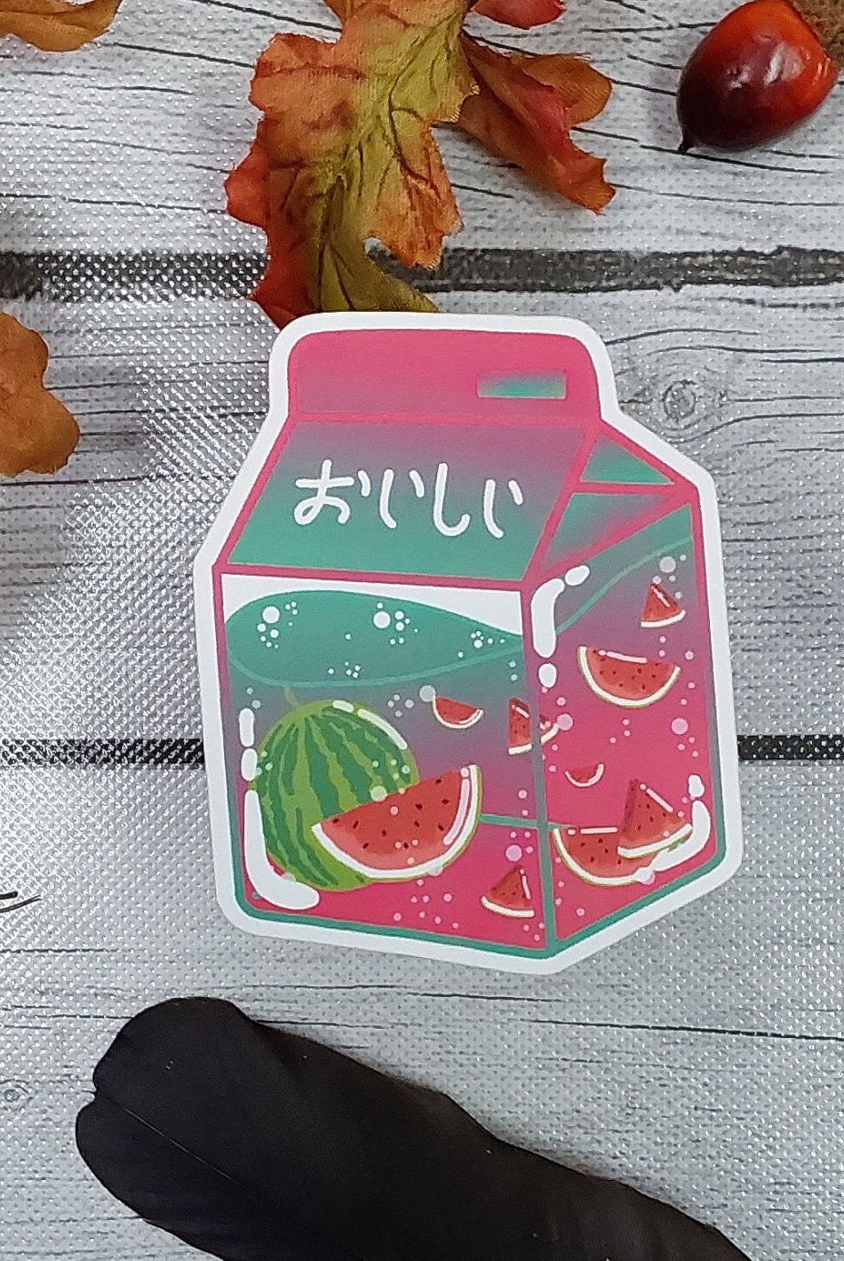MATTE STICKER: Watermelon Summer Milk Die Cut Sticker , Watermelon Milk Sticker , Red Milk Sticker , Summer Vibes Sticker , Melon Sticker