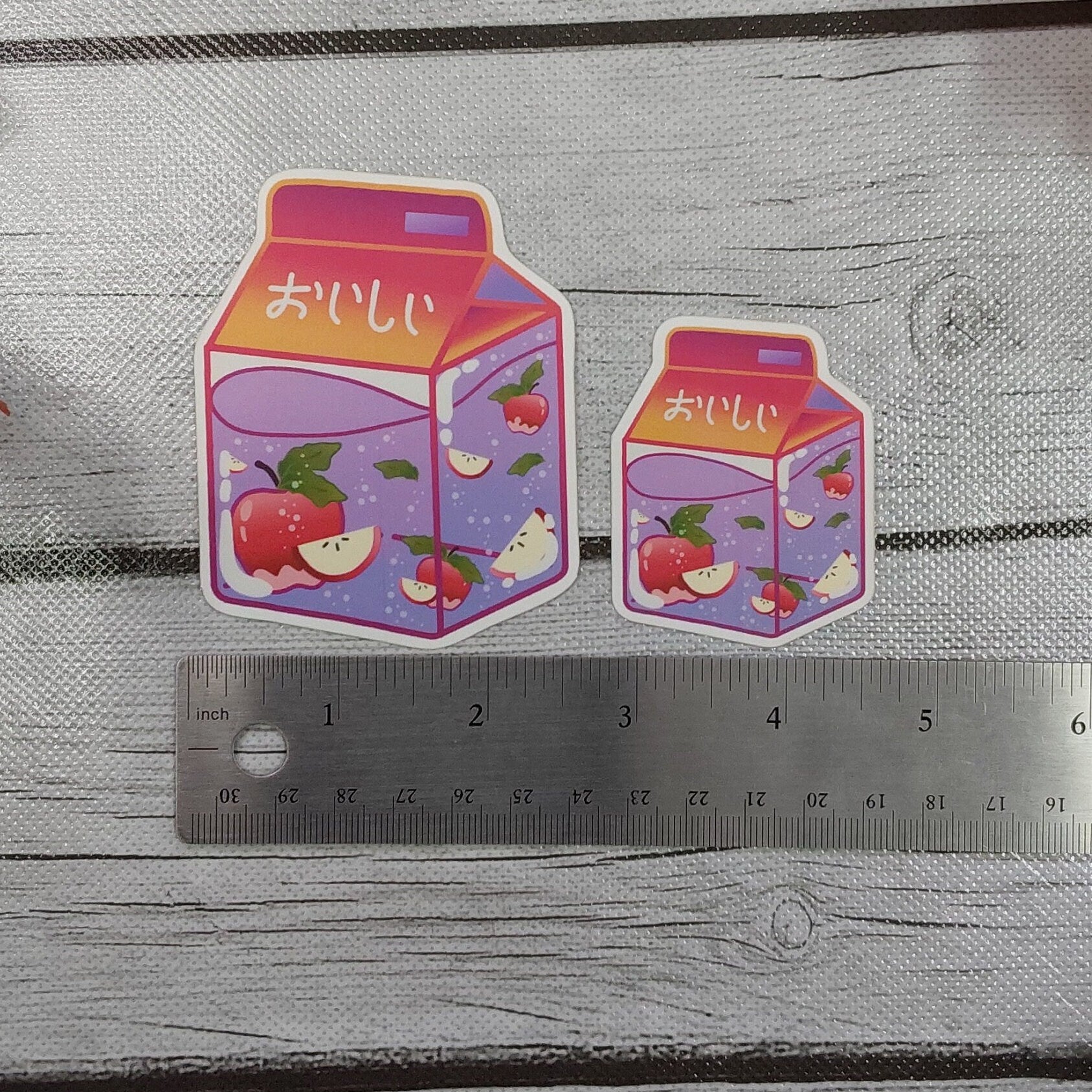 MATTE STICKER: Apple Milk Carton , Milk Carton Sticker , Apple Milk Carton , Apple Stickers , Fruit Stickers , Milk Sticker , Aesthetic