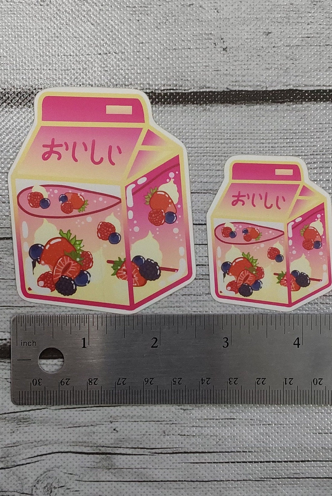 MATTE STICKER: Berries and Cream Milk Carton , Berries and Cream Milk Sticker , Berries and Cream Sticker , Berry Milk Sticker , Berries