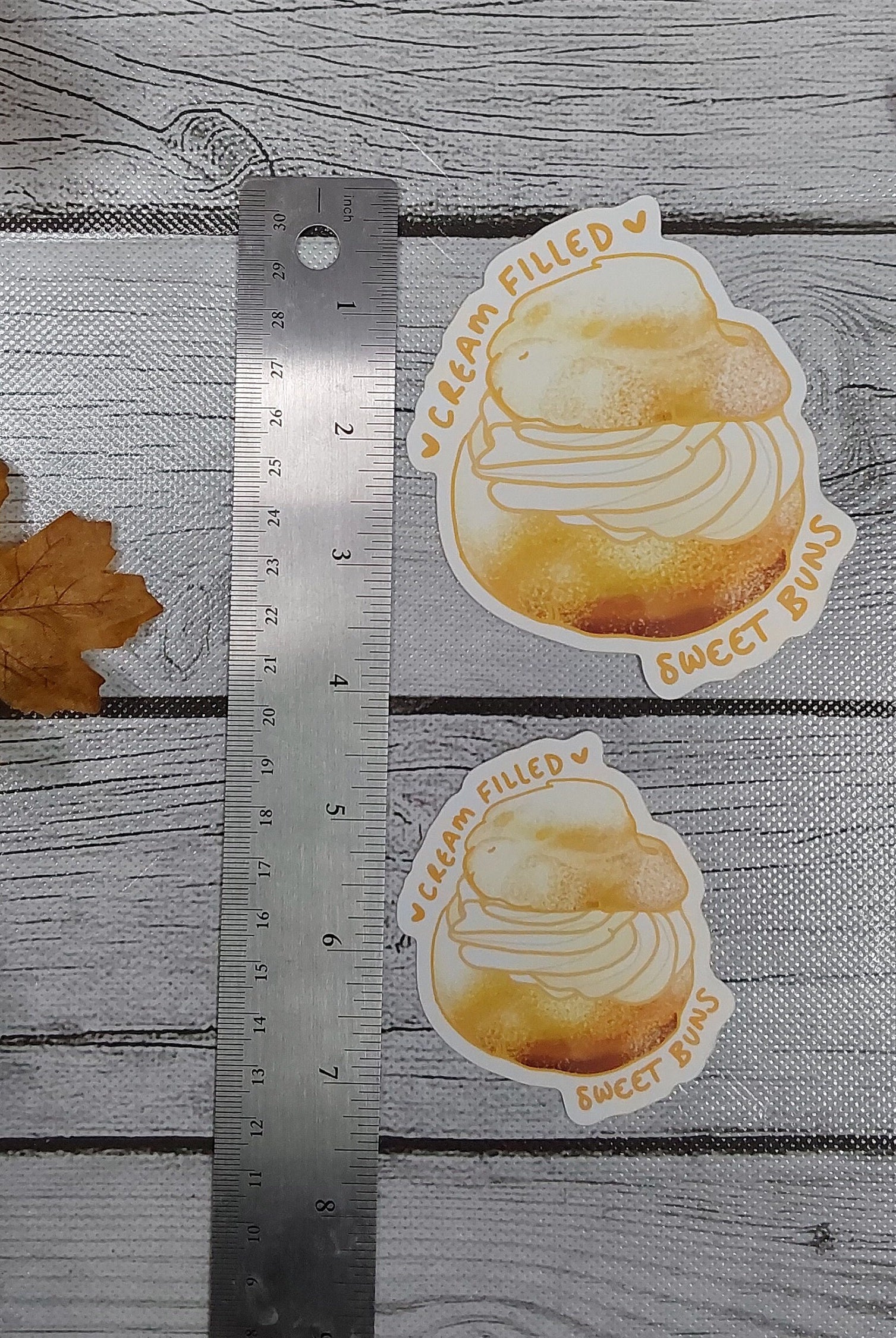 MATTE STICKER: Cream Filled Stuffed Buns Creampuff Sticker , Creampuff Sticker , Pun Creampuff Sticker , Pastry Sticker , Bread Sticker