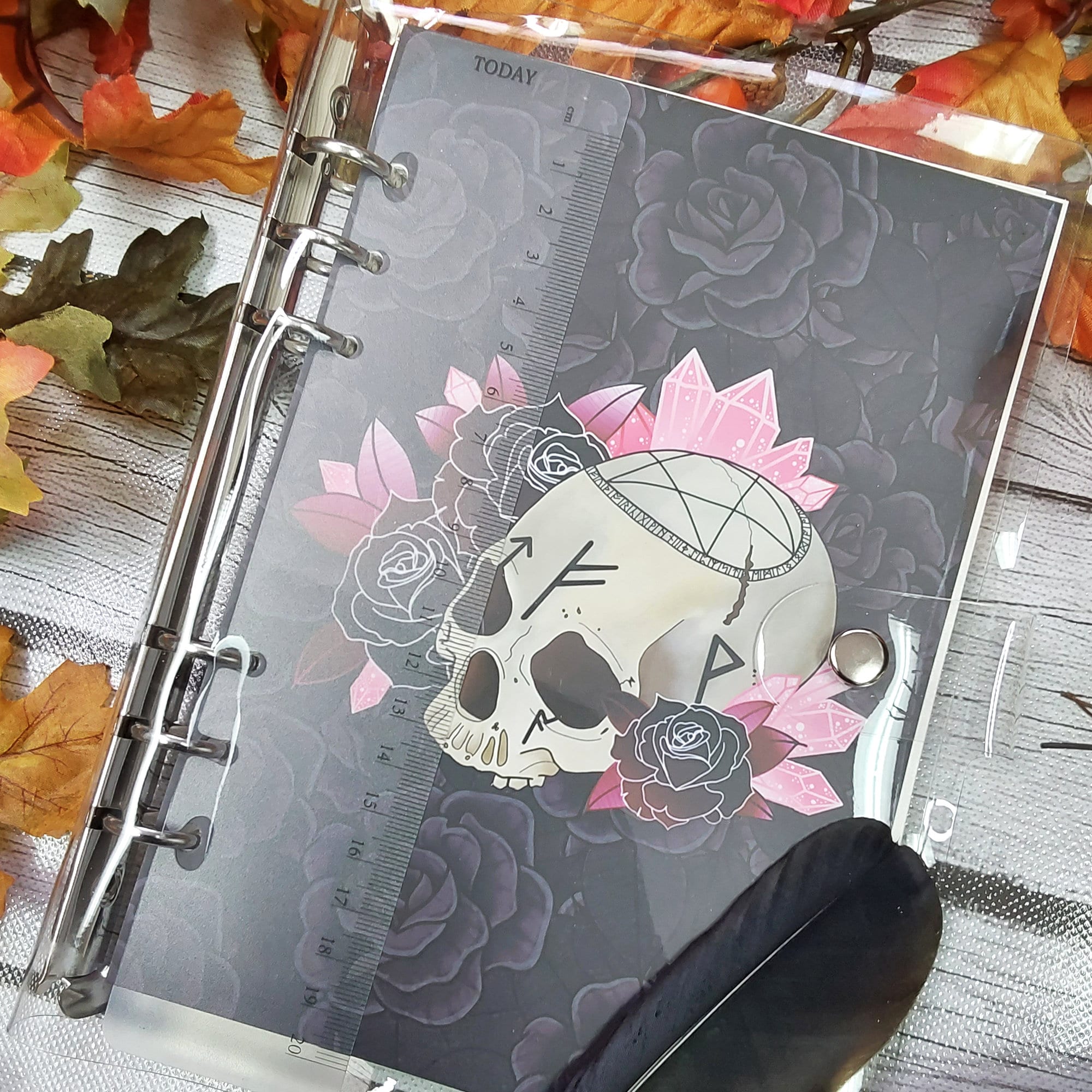 REUSABLE STICKER BOOK: Rune Skull Style Sticker Storage Book , Reusable Sticker Binder , Rune Skull Art