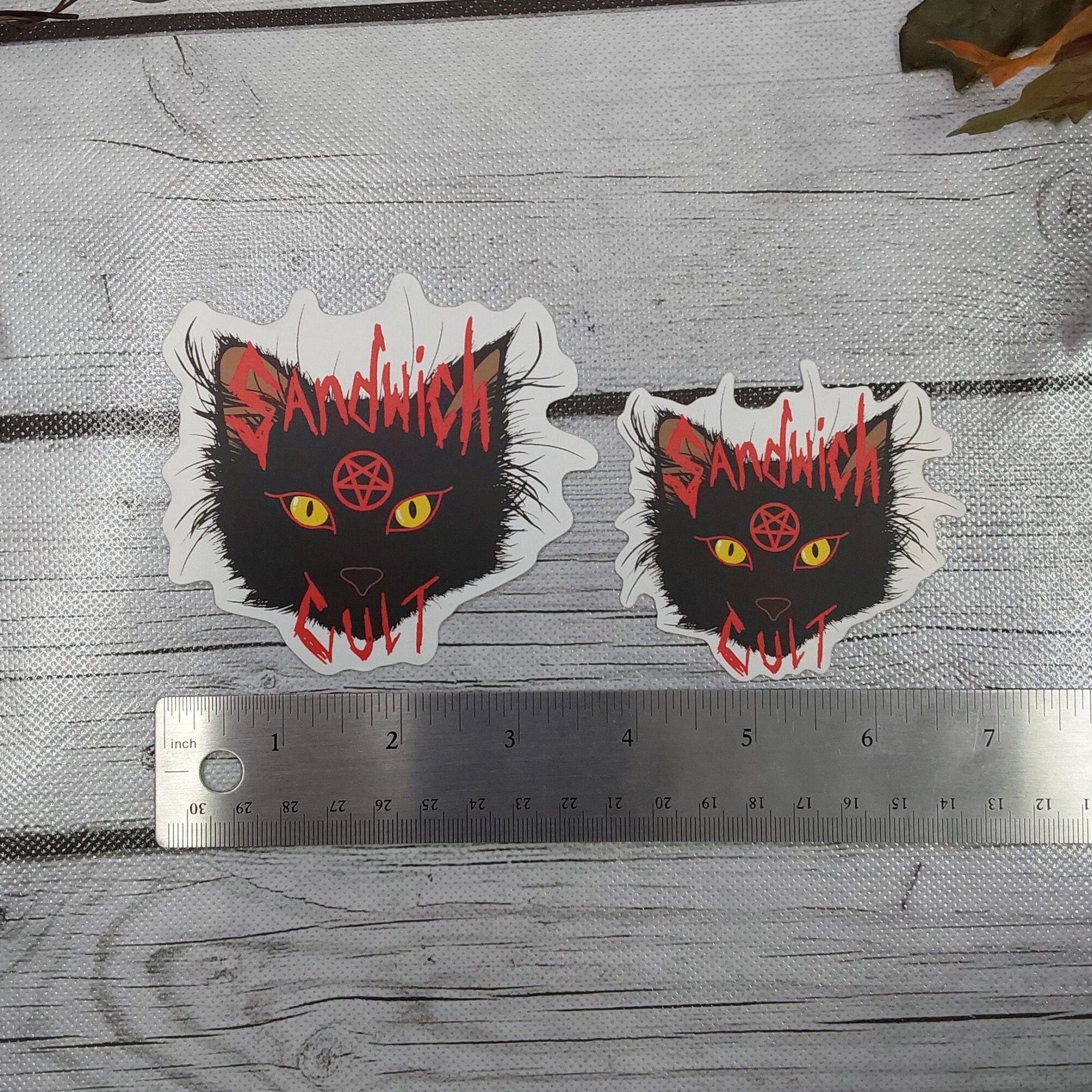 MATTE STICKER: Sandwich Cult Black Cat Sticker , Black Cat Cult Sticker , Sandwich the Cat Sticker