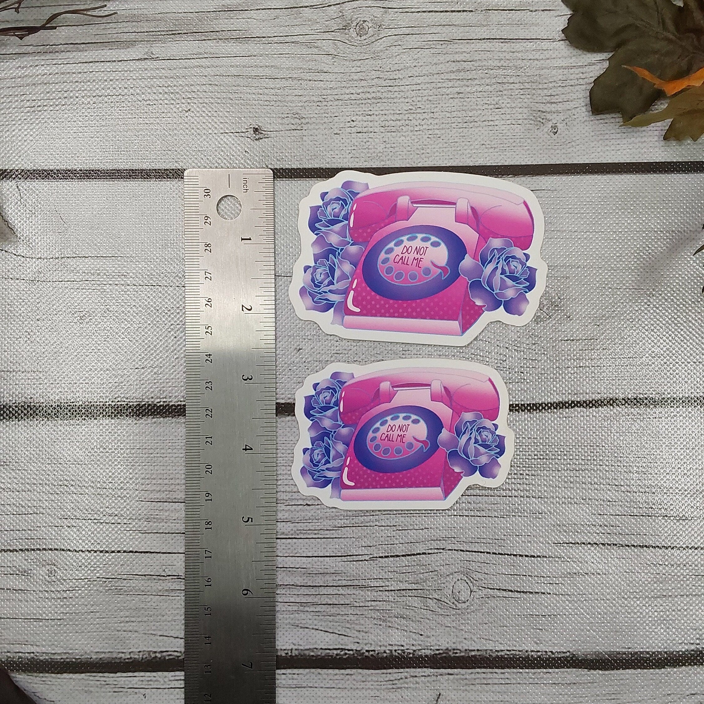 MATTE STICKER: Pastel Pink Don't Call Me Rotary Phone , Rotary Phone Sticker , Pink Phone Sticker , Retro Phone Sticker, Pink Phone Sticker