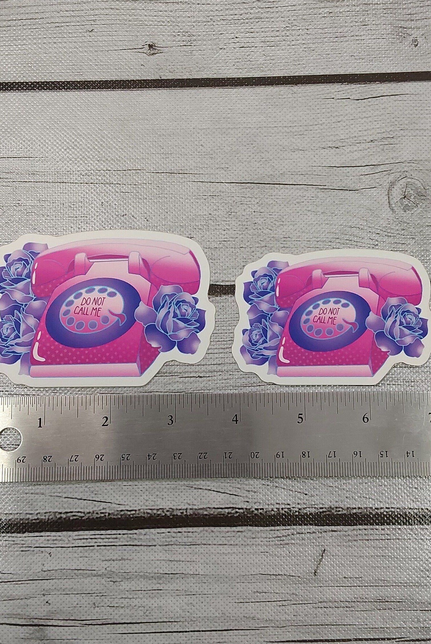 MATTE STICKER: Pastel Pink Don't Call Me Rotary Phone , Rotary Phone Sticker , Pink Phone Sticker , Retro Phone Sticker, Pink Phone Sticker
