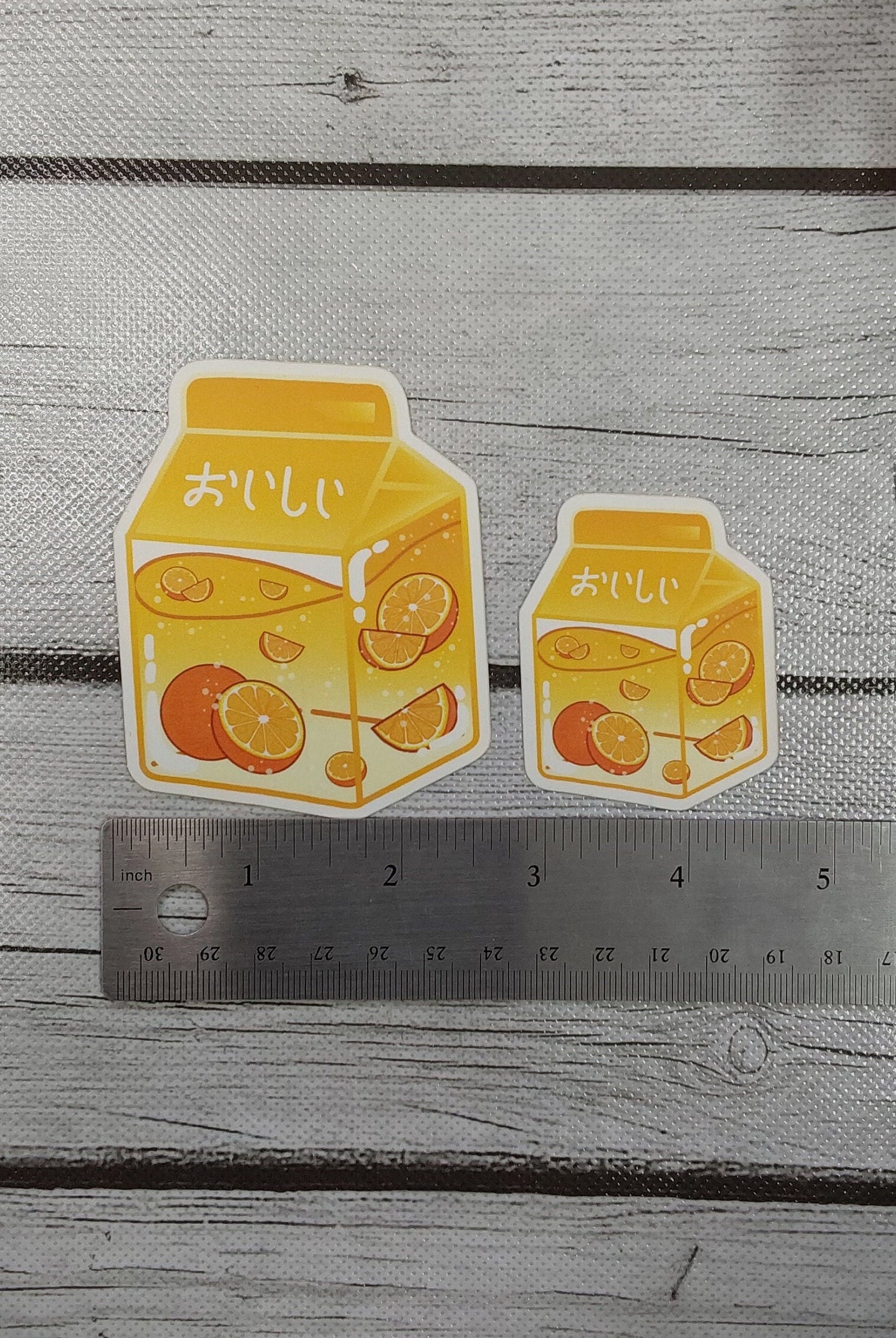 MATTE STICKER: Orange Milk Carton Cute Sticker , Orange Milk Sticker , Miniature Milk Sticker , Mini Orange Milk Sticker , Orange Milk