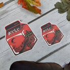 MATTE STICKER: Haunted House Red and Black Milk Die Cut Sticker , Miniature Milk Sticker , Haunted Milk Sticker , Red Milk Sticker