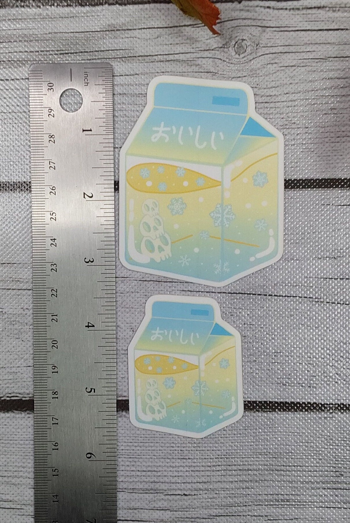 MATTE STICKER: Pastel Blue and Cream Snowy Milk Sticker , Pastel Snow Milk Sticker , Snowy Scene Milk Sticker , Snow Milk Sticker