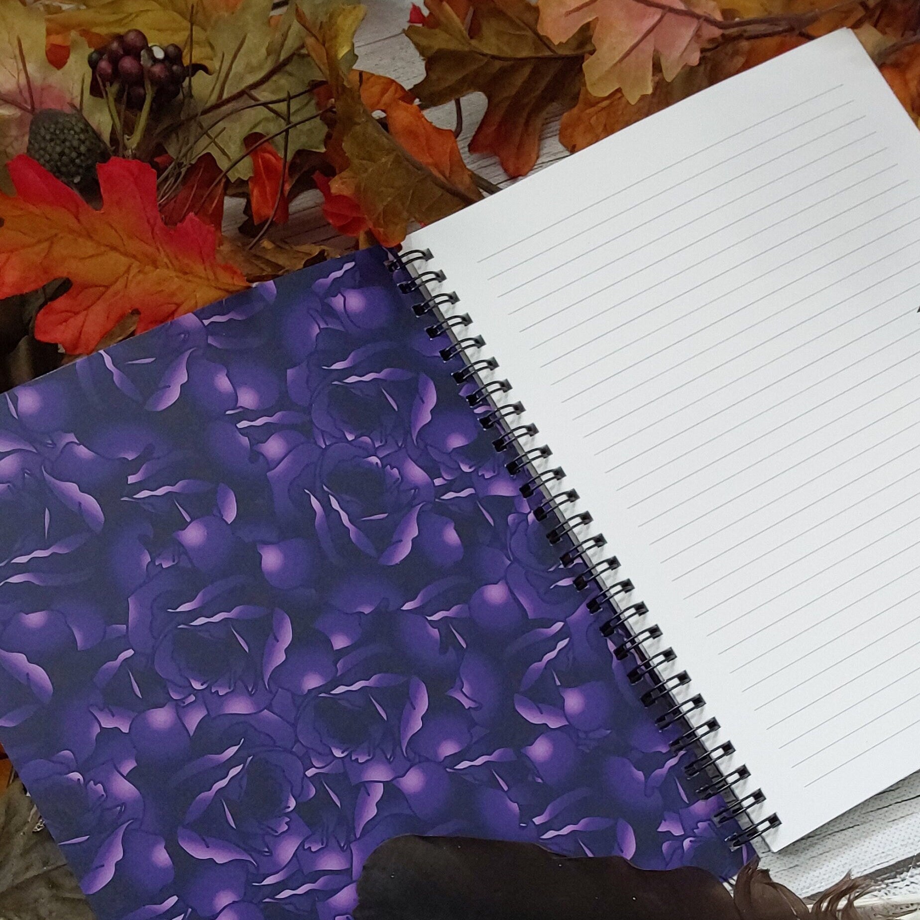 SPIRAL NOTEBOOK: 'Become a Witch Worth Burning' Coffin , Purple Coffin Spiral Notebook , Witchy Purple Coffin Notebook , Witchy Coffin