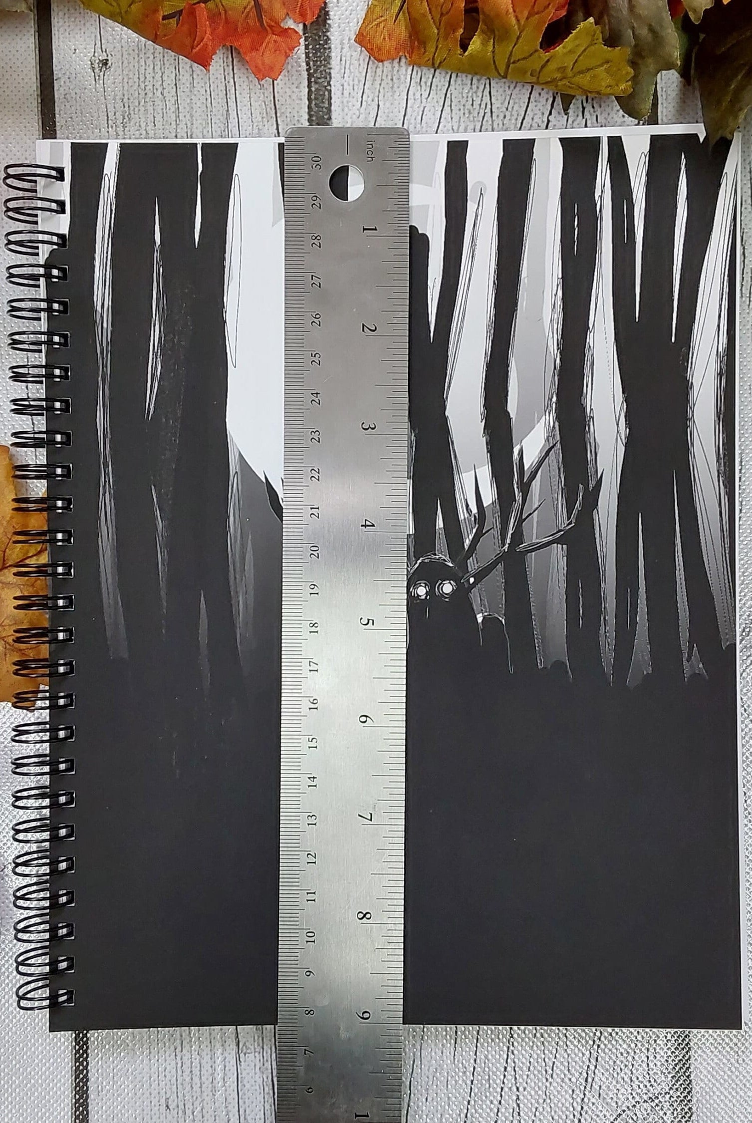 SPIRAL NOTEBOOK: The ' Watcher' Creepy Forest with Moon , Creepy Cryptid Journal , Black Forest and Moon Spiral Notebook , Cryptid Notebook