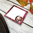 STICKY NOTES: Harness Your Fears Skull and Dahlia Flowers , Red and Black Skull Stationery , Skull and Floral Art , Skull Art , Floral Art
