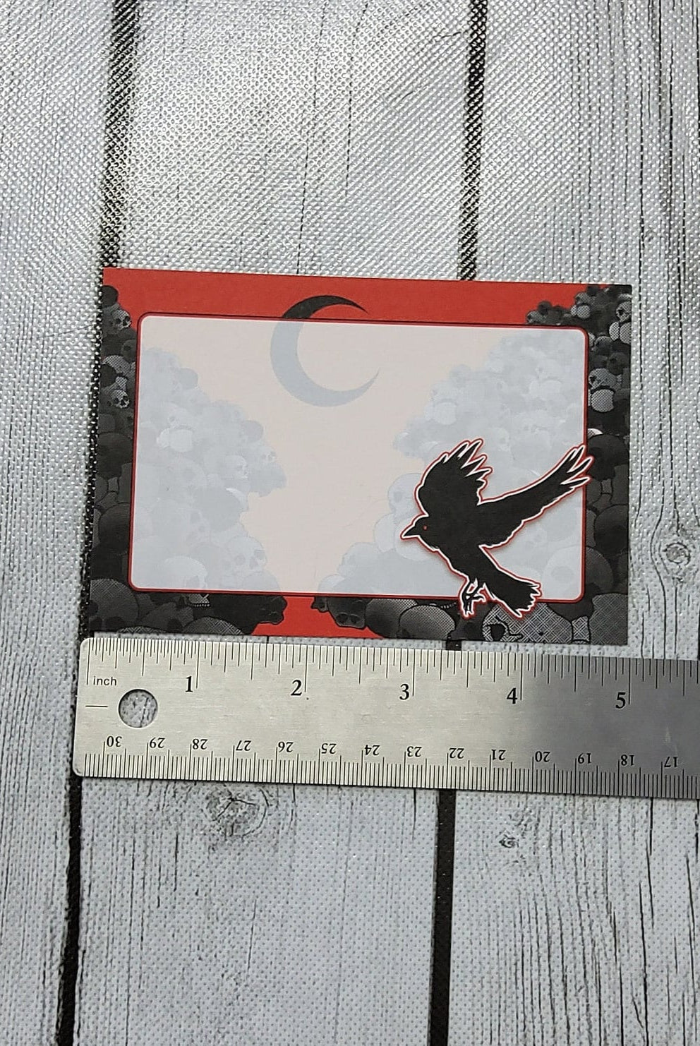NOTECARDS: Crow and Skulls with Black Moon , Red Sky and Crow Notecards , Crow and Skulls , Red Sky Omen Double Sided Notecards